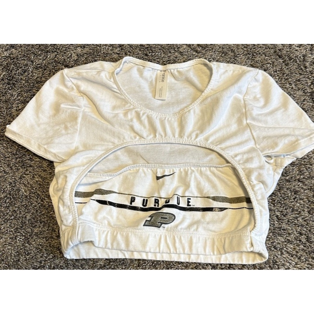 Purdue Cropped Cutout Tee